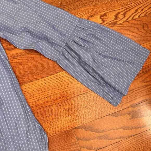 LOFT Ann Taylor The Softened Shirt Womens Medium Button Up Shirt Striped Cotton - Picture 3 of 7